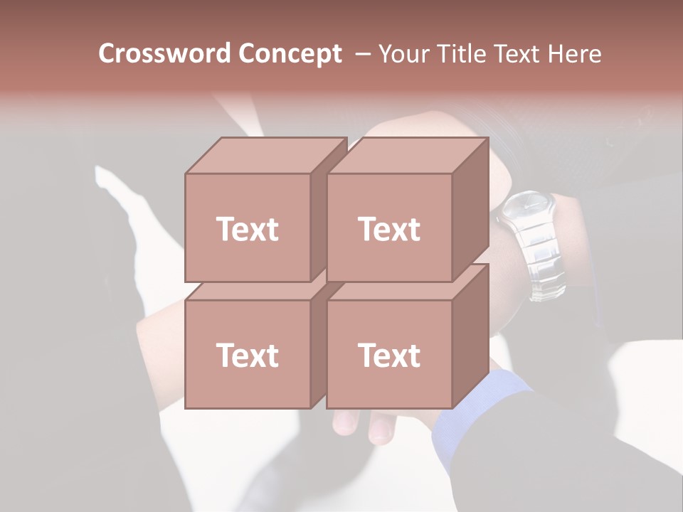 A Diverse Group Of Workers With Their Hands Together In Form Of Teamwork PowerPoint Template