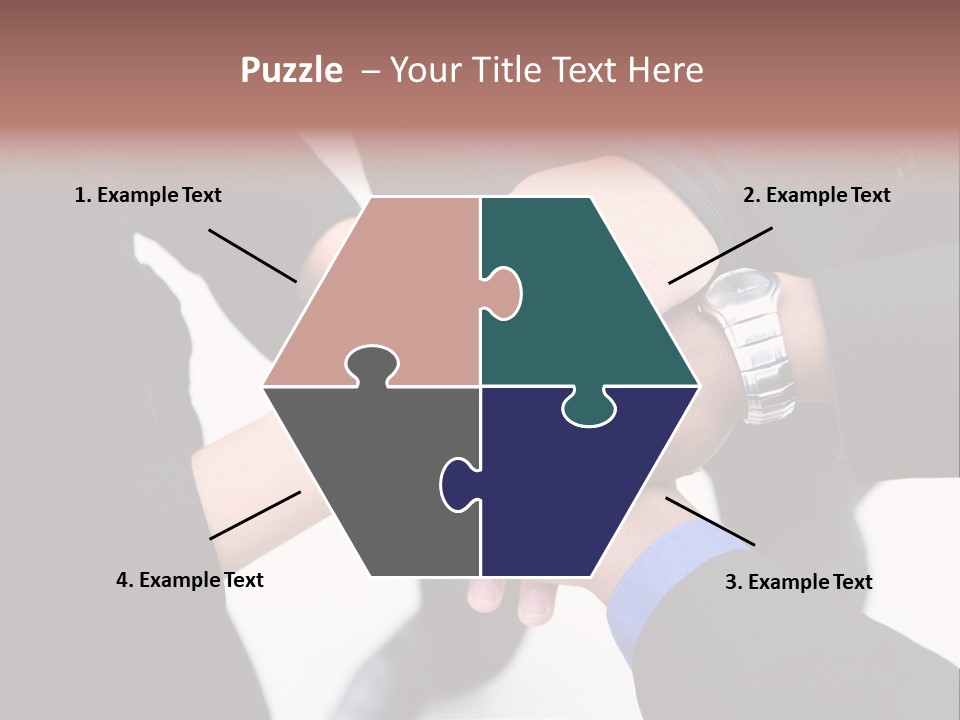 A Diverse Group Of Workers With Their Hands Together In Form Of Teamwork PowerPoint Template