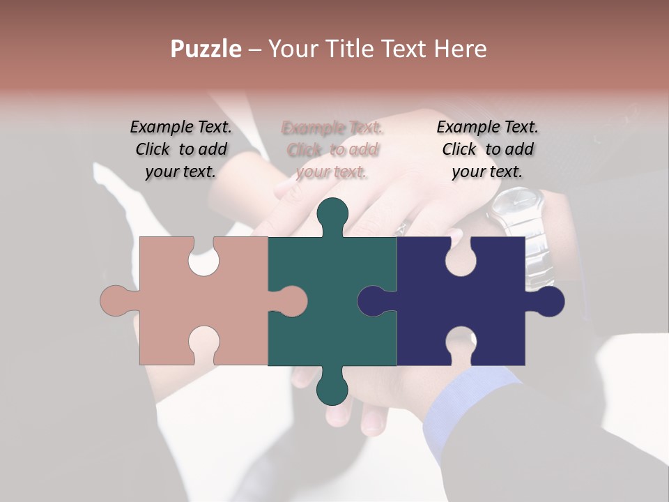 A Diverse Group Of Workers With Their Hands Together In Form Of Teamwork PowerPoint Template