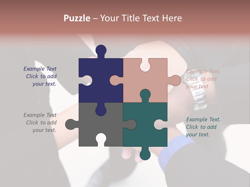 A Diverse Group Of Workers With Their Hands Together In Form Of Teamwork PowerPoint Template