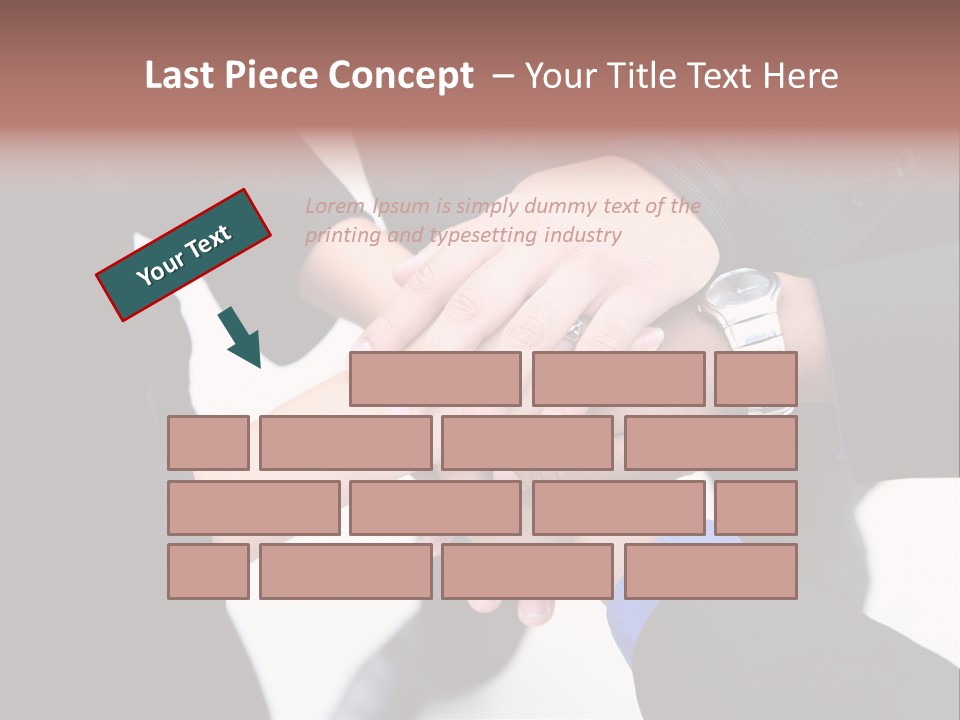 A Diverse Group Of Workers With Their Hands Together In Form Of Teamwork PowerPoint Template
