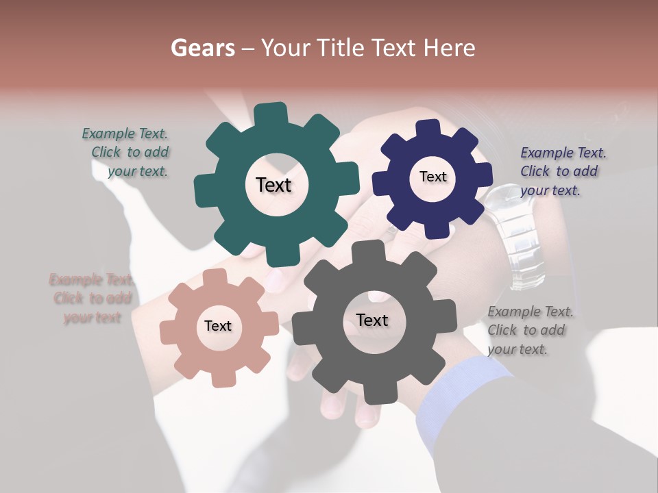 A Diverse Group Of Workers With Their Hands Together In Form Of Teamwork PowerPoint Template