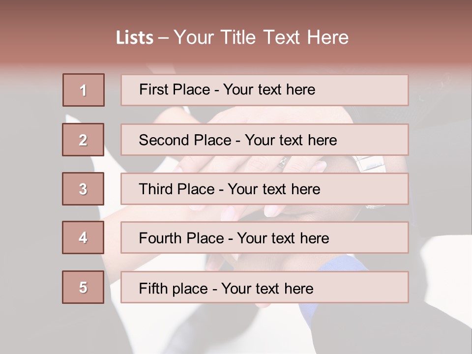 A Diverse Group Of Workers With Their Hands Together In Form Of Teamwork PowerPoint Template