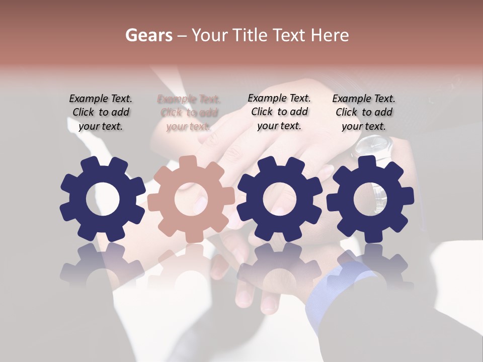 A Diverse Group Of Workers With Their Hands Together In Form Of Teamwork PowerPoint Template