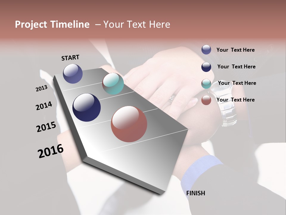 A Diverse Group Of Workers With Their Hands Together In Form Of Teamwork PowerPoint Template