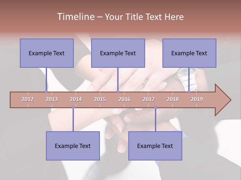 A Diverse Group Of Workers With Their Hands Together In Form Of Teamwork PowerPoint Template