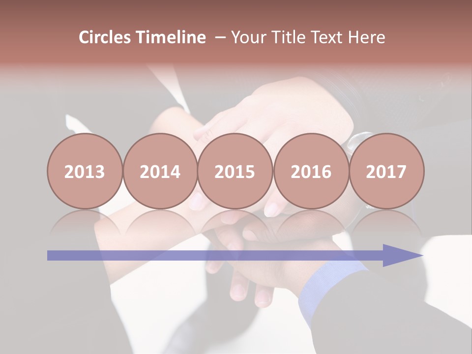 A Diverse Group Of Workers With Their Hands Together In Form Of Teamwork PowerPoint Template