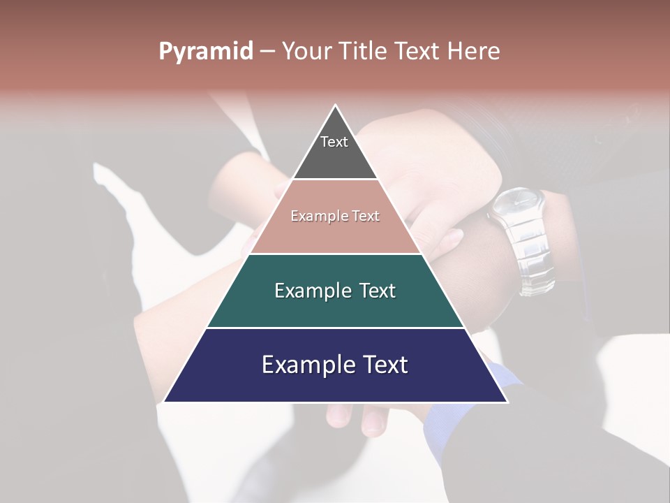 A Diverse Group Of Workers With Their Hands Together In Form Of Teamwork PowerPoint Template