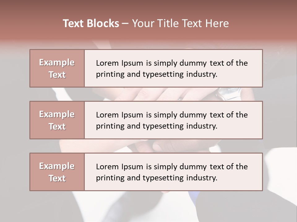 A Diverse Group Of Workers With Their Hands Together In Form Of Teamwork PowerPoint Template