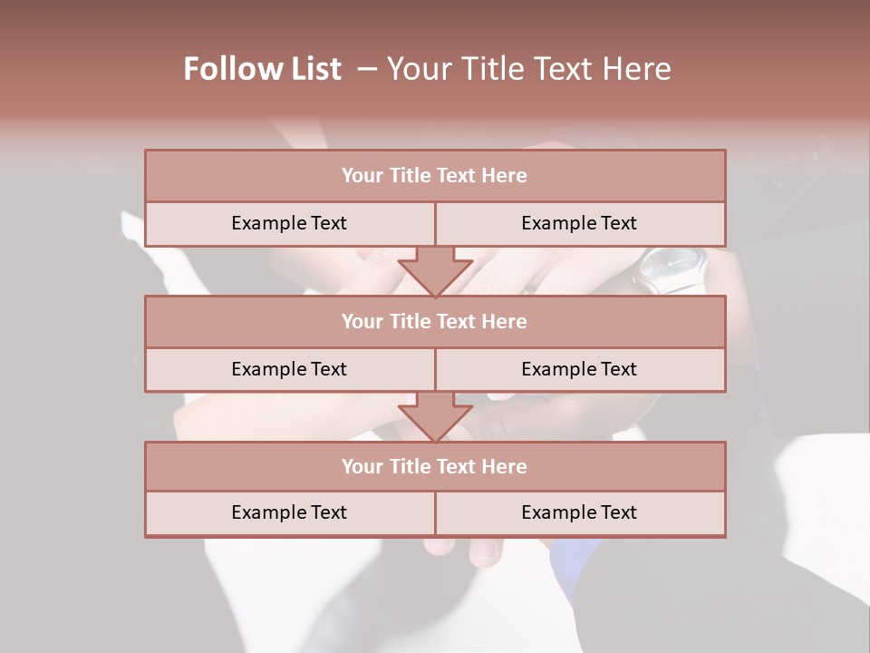 A Diverse Group Of Workers With Their Hands Together In Form Of Teamwork PowerPoint Template