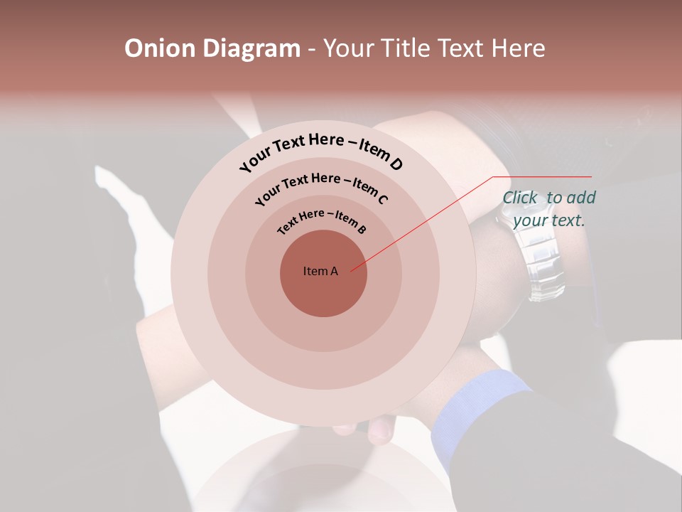 A Diverse Group Of Workers With Their Hands Together In Form Of Teamwork PowerPoint Template
