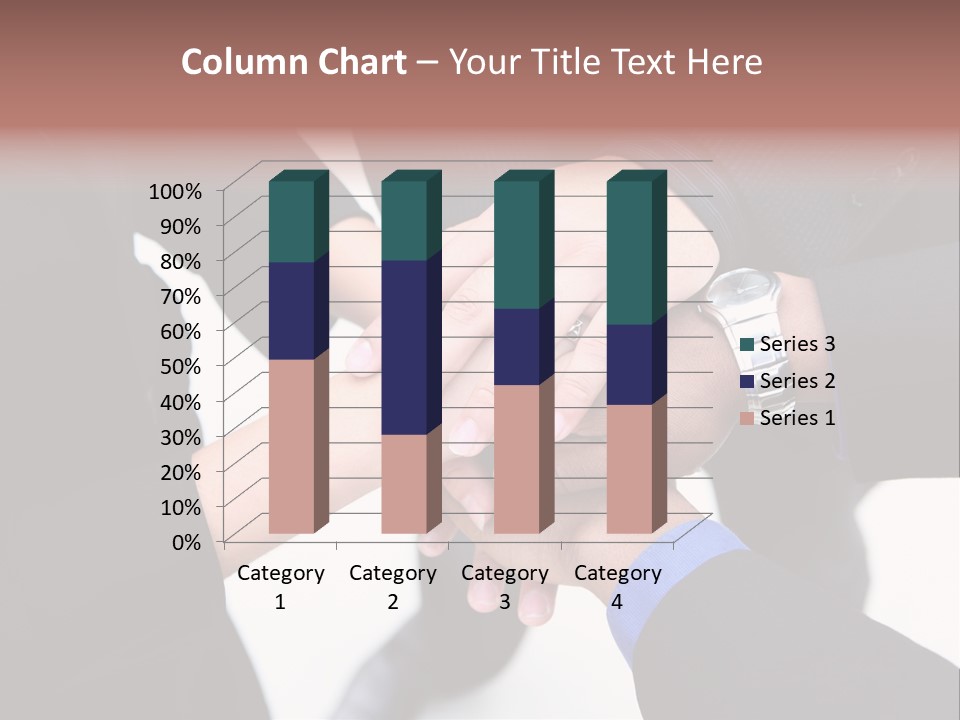 A Diverse Group Of Workers With Their Hands Together In Form Of Teamwork PowerPoint Template