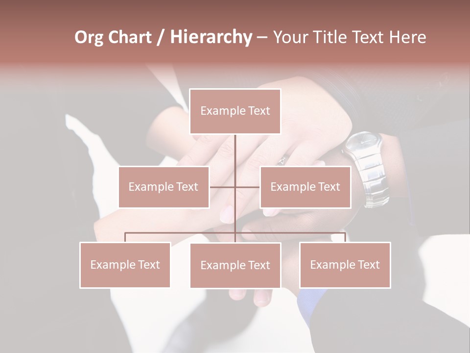 A Diverse Group Of Workers With Their Hands Together In Form Of Teamwork PowerPoint Template