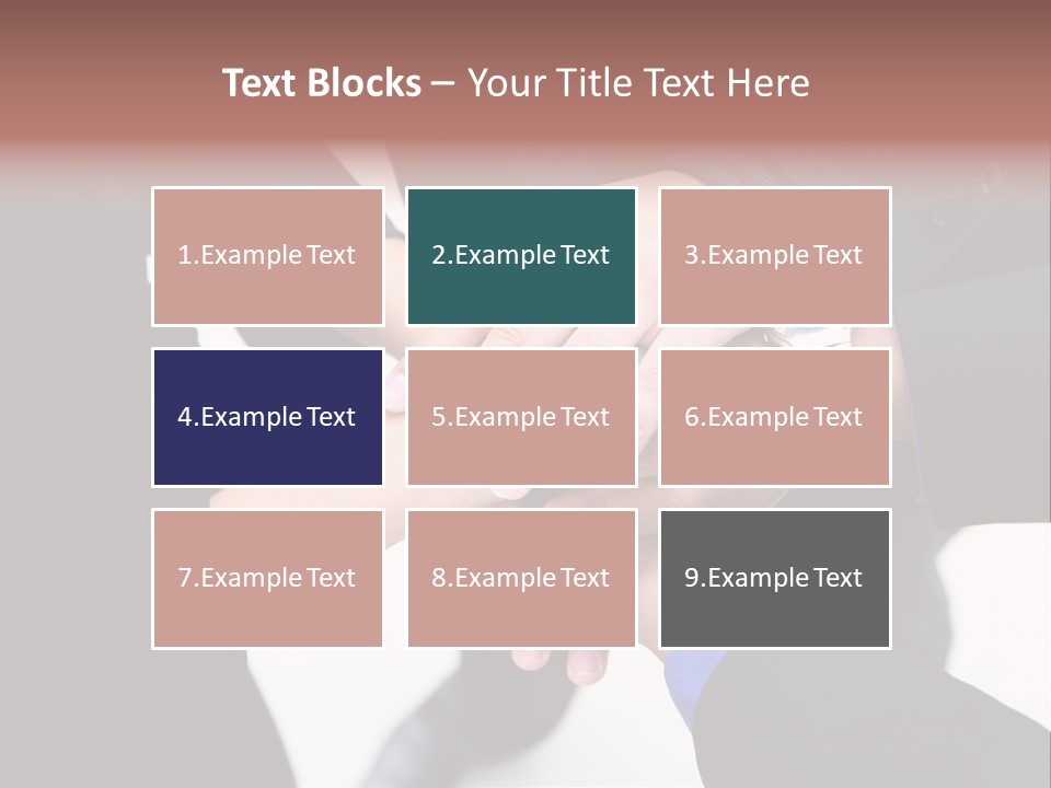 A Diverse Group Of Workers With Their Hands Together In Form Of Teamwork PowerPoint Template