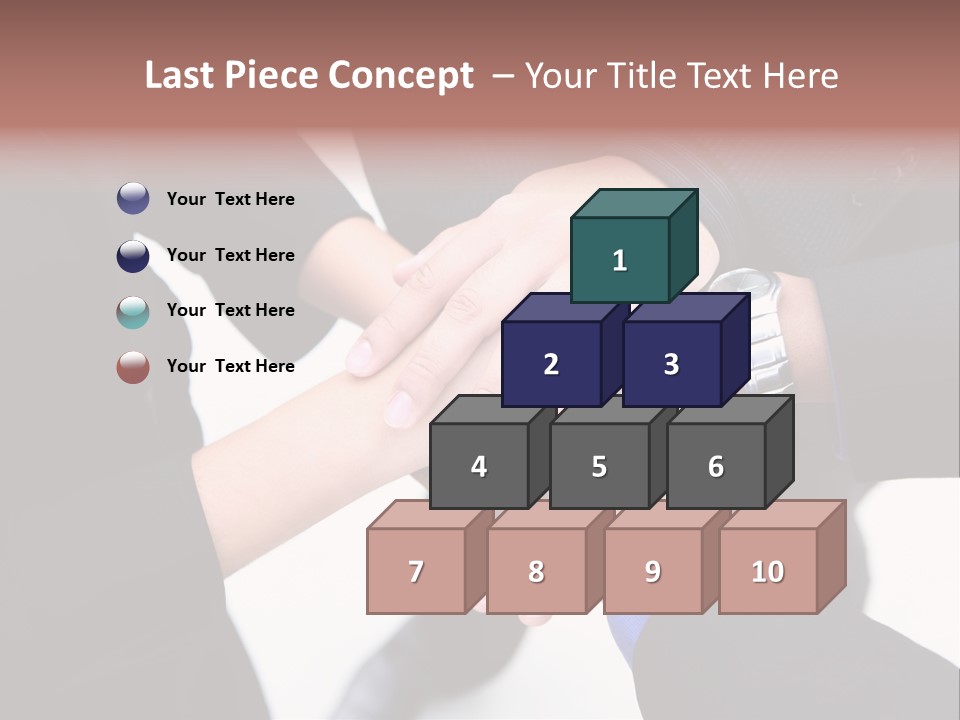 A Diverse Group Of Workers With Their Hands Together In Form Of Teamwork PowerPoint Template