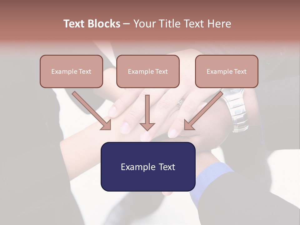 A Diverse Group Of Workers With Their Hands Together In Form Of Teamwork PowerPoint Template