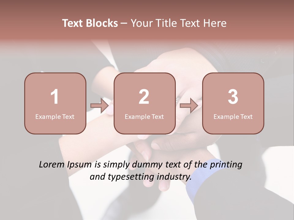 A Diverse Group Of Workers With Their Hands Together In Form Of Teamwork PowerPoint Template