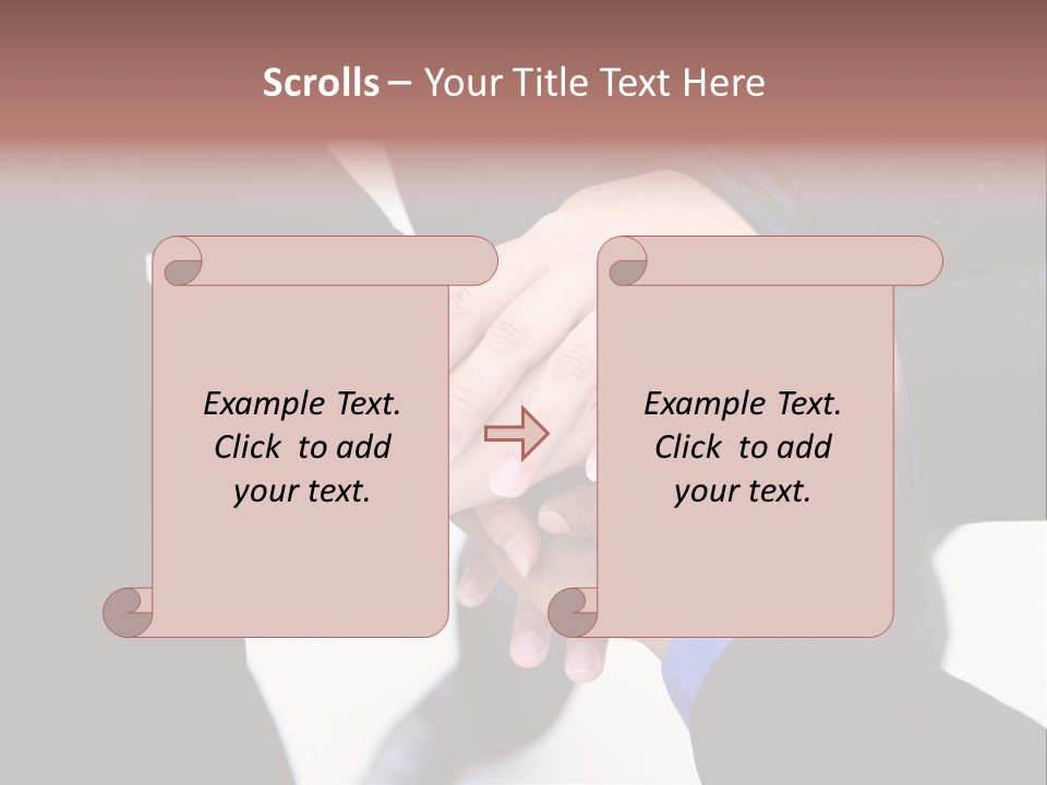 A Diverse Group Of Workers With Their Hands Together In Form Of Teamwork PowerPoint Template