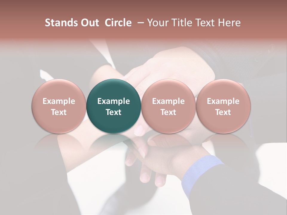 A Diverse Group Of Workers With Their Hands Together In Form Of Teamwork PowerPoint Template