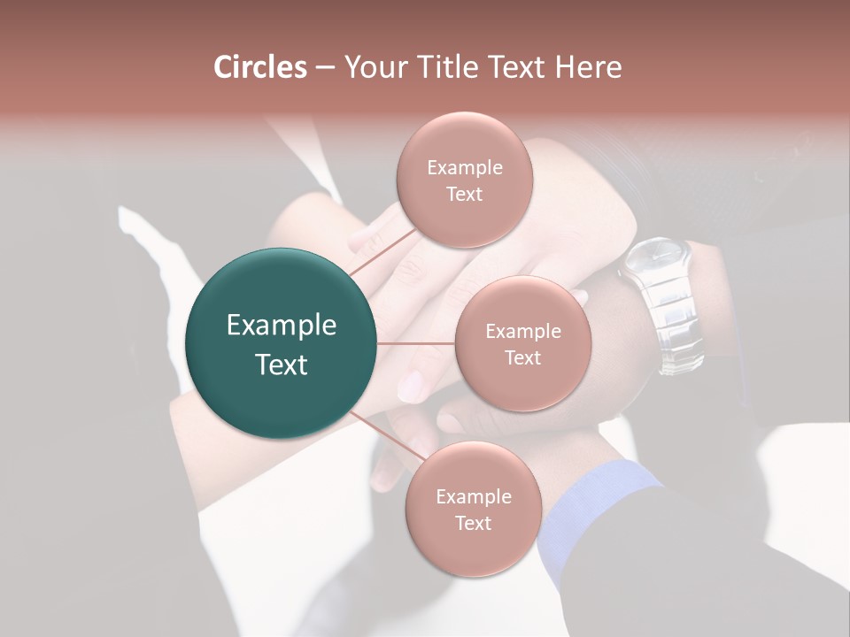 A Diverse Group Of Workers With Their Hands Together In Form Of Teamwork PowerPoint Template