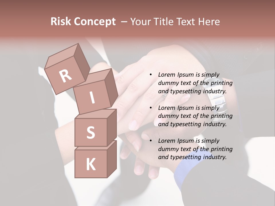 A Diverse Group Of Workers With Their Hands Together In Form Of Teamwork PowerPoint Template