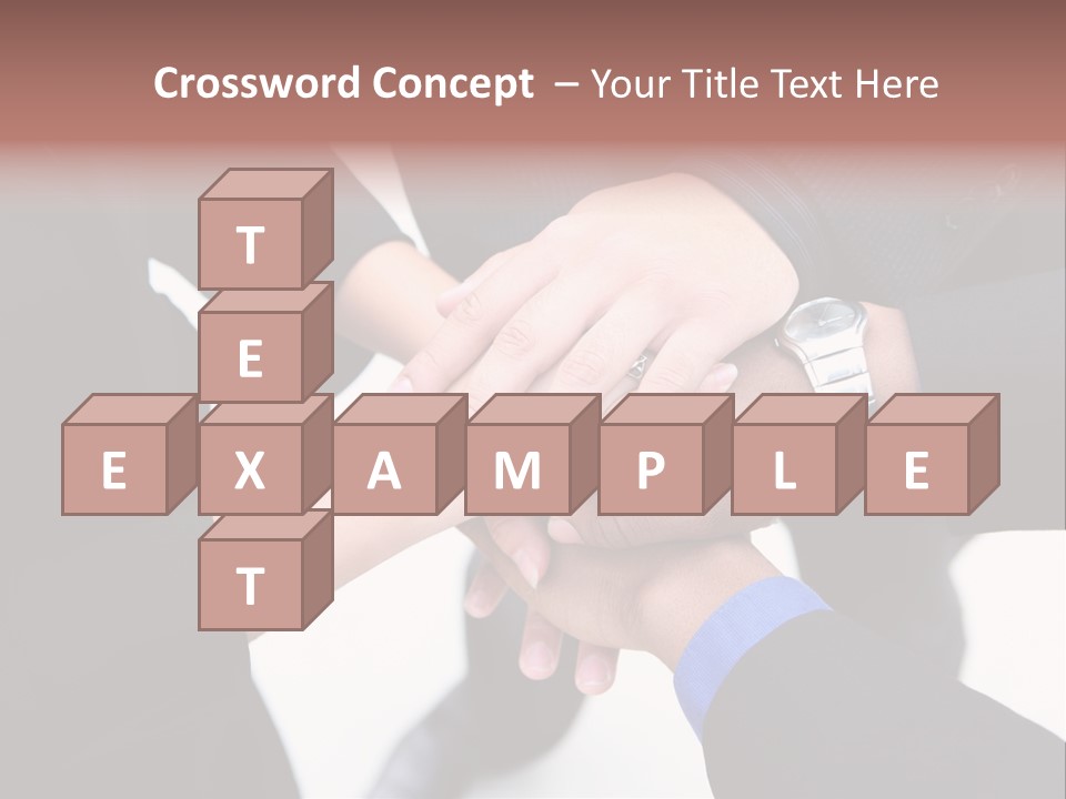 A Diverse Group Of Workers With Their Hands Together In Form Of Teamwork PowerPoint Template