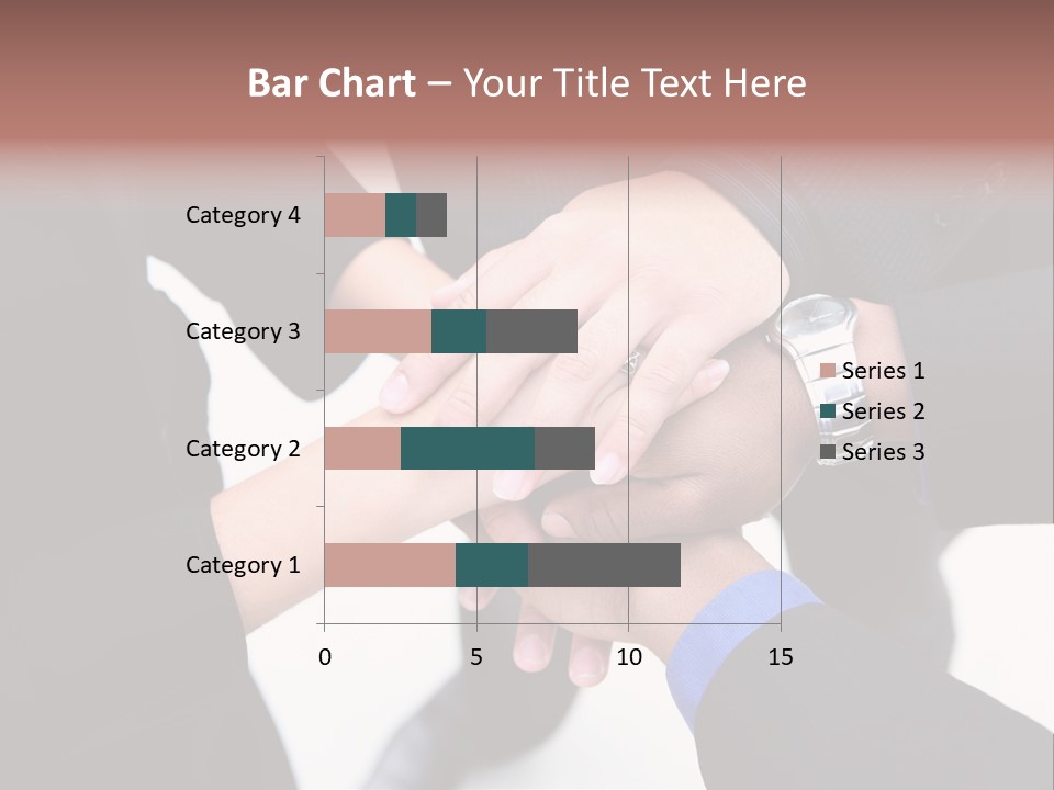 A Diverse Group Of Workers With Their Hands Together In Form Of Teamwork PowerPoint Template