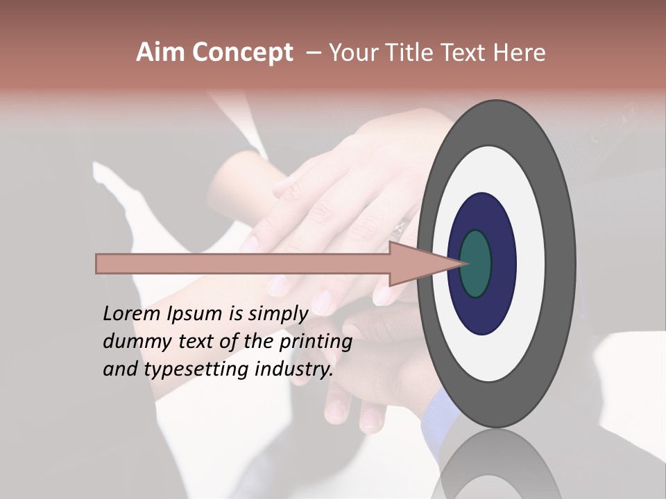 A Diverse Group Of Workers With Their Hands Together In Form Of Teamwork PowerPoint Template