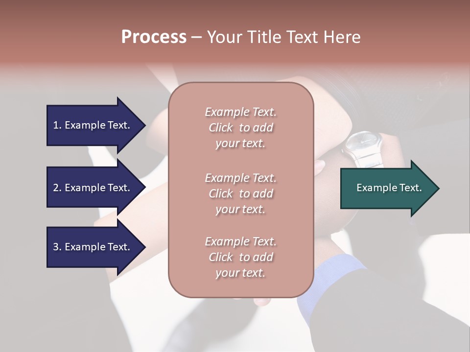 A Diverse Group Of Workers With Their Hands Together In Form Of Teamwork PowerPoint Template