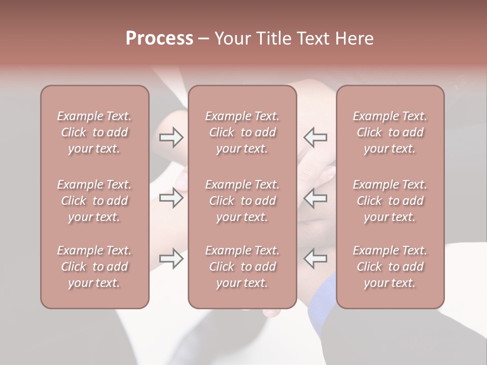 A Diverse Group Of Workers With Their Hands Together In Form Of Teamwork PowerPoint Template