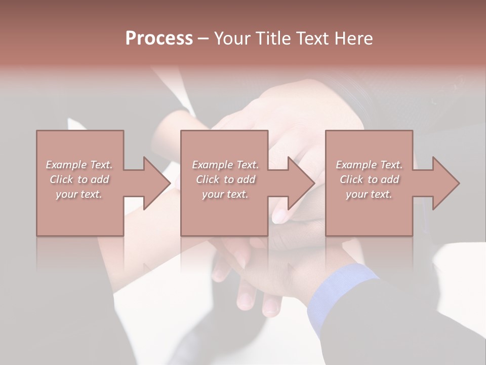 A Diverse Group Of Workers With Their Hands Together In Form Of Teamwork PowerPoint Template