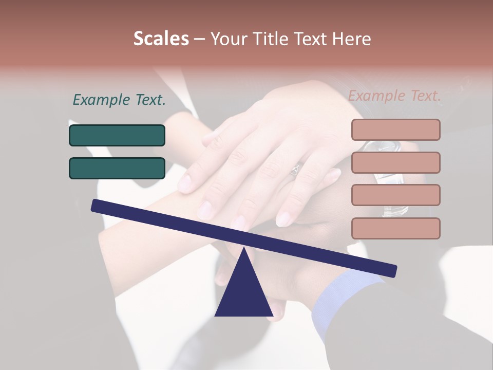 A Diverse Group Of Workers With Their Hands Together In Form Of Teamwork PowerPoint Template