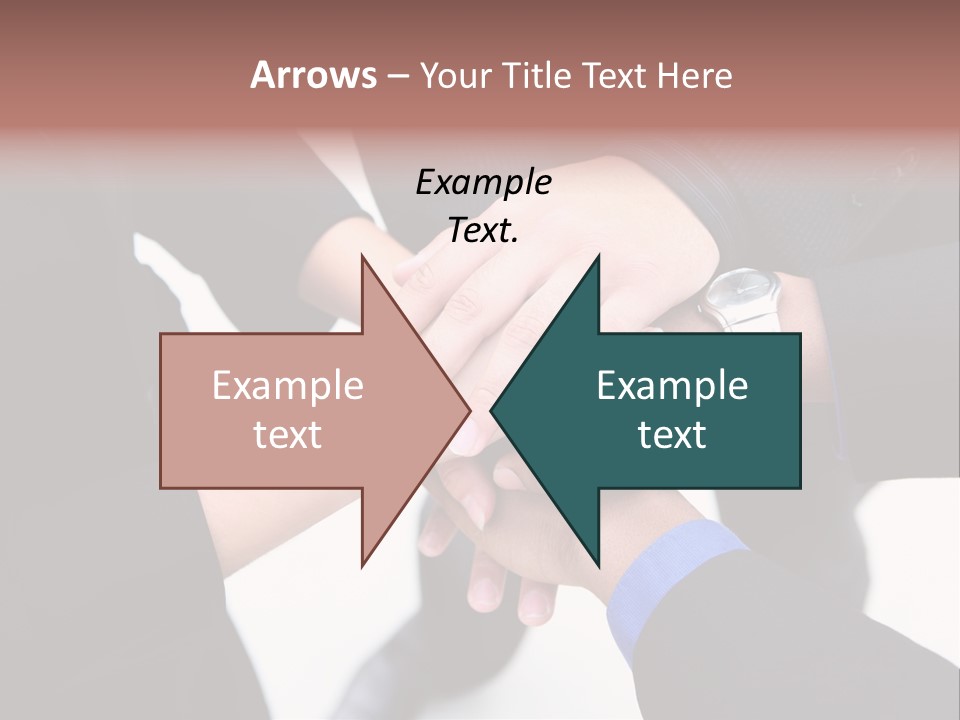 A Diverse Group Of Workers With Their Hands Together In Form Of Teamwork PowerPoint Template