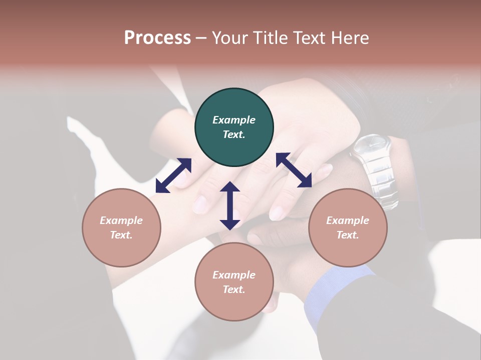 A Diverse Group Of Workers With Their Hands Together In Form Of Teamwork PowerPoint Template