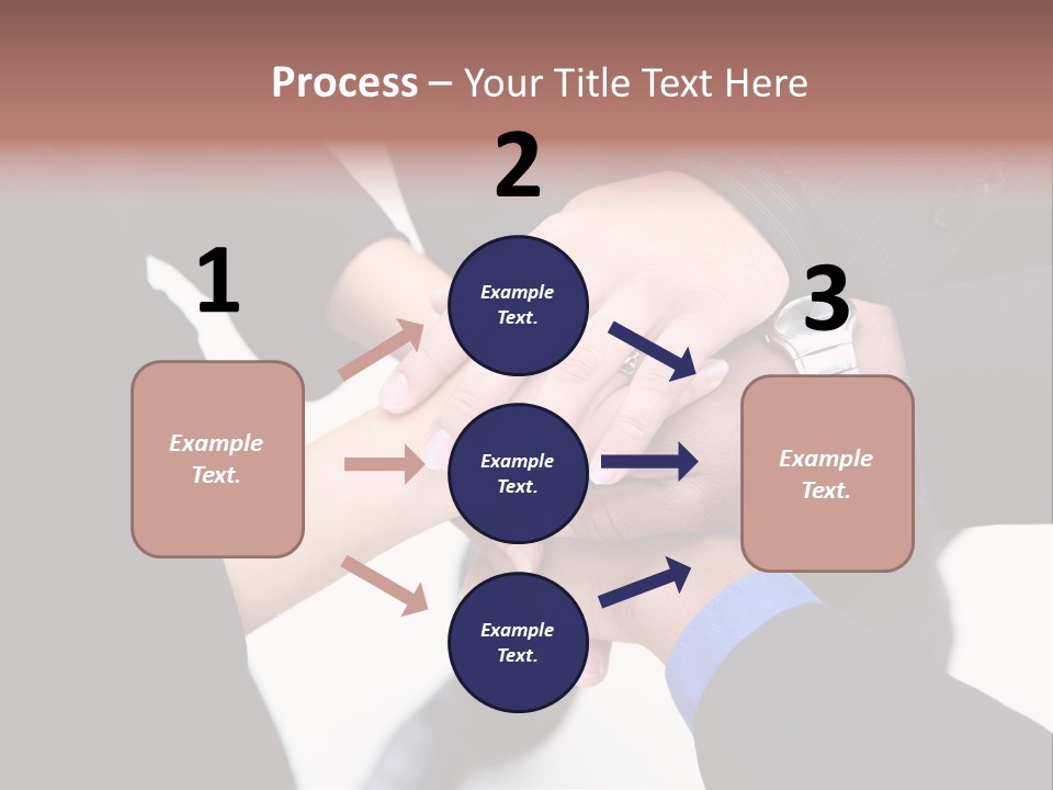 A Diverse Group Of Workers With Their Hands Together In Form Of Teamwork PowerPoint Template