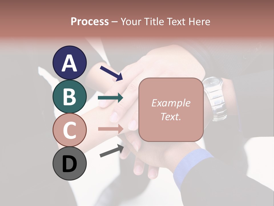 A Diverse Group Of Workers With Their Hands Together In Form Of Teamwork PowerPoint Template
