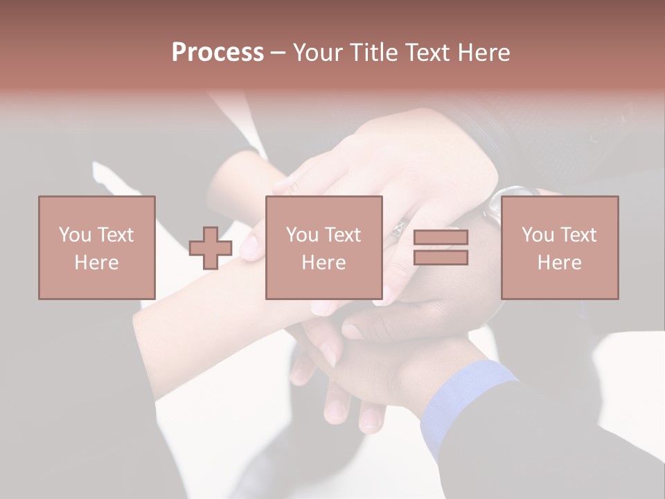 A Diverse Group Of Workers With Their Hands Together In Form Of Teamwork PowerPoint Template