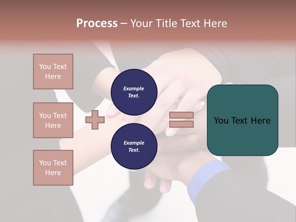A Diverse Group Of Workers With Their Hands Together In Form Of Teamwork PowerPoint Template