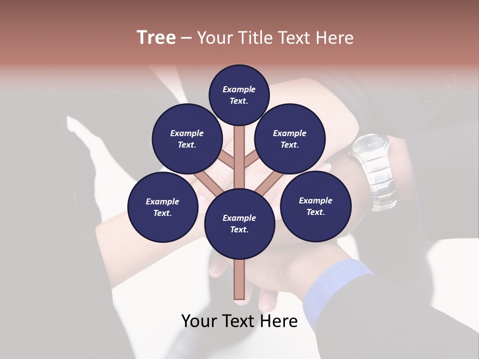 A Diverse Group Of Workers With Their Hands Together In Form Of Teamwork PowerPoint Template