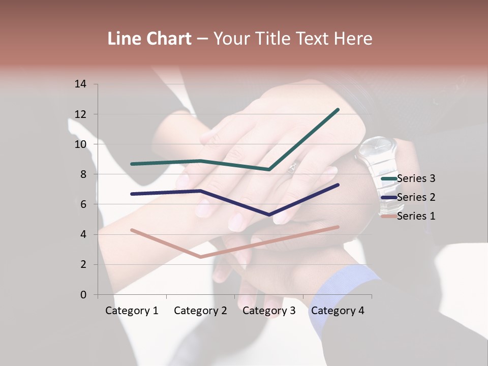 A Diverse Group Of Workers With Their Hands Together In Form Of Teamwork PowerPoint Template