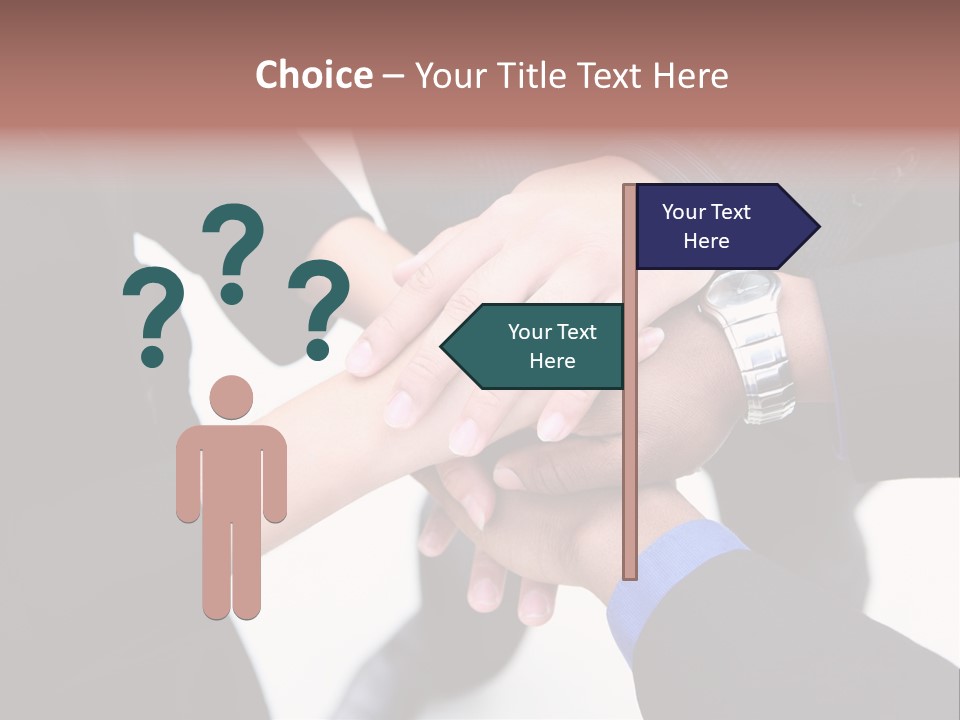 A Diverse Group Of Workers With Their Hands Together In Form Of Teamwork PowerPoint Template