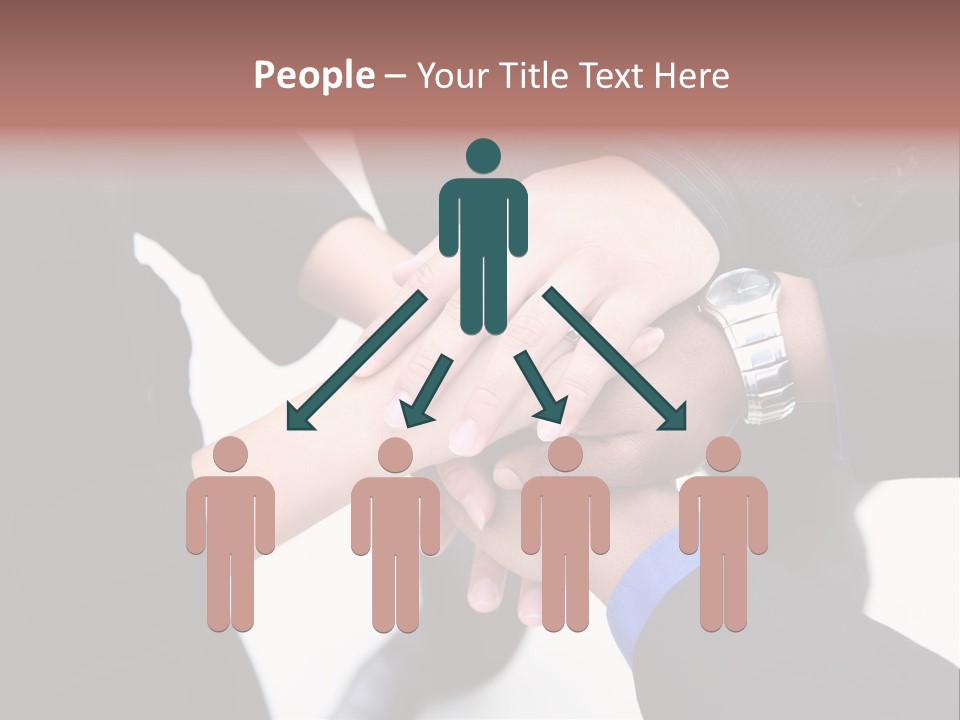A Diverse Group Of Workers With Their Hands Together In Form Of Teamwork PowerPoint Template