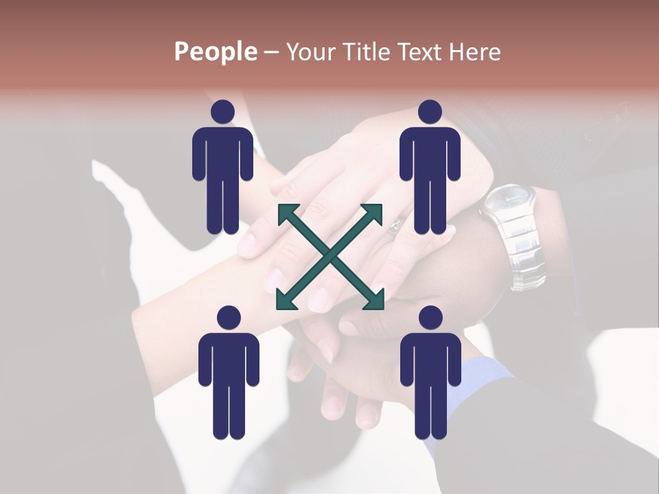 A Diverse Group Of Workers With Their Hands Together In Form Of Teamwork PowerPoint Template
