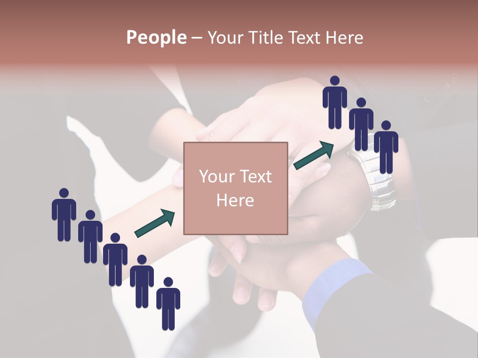 A Diverse Group Of Workers With Their Hands Together In Form Of Teamwork PowerPoint Template