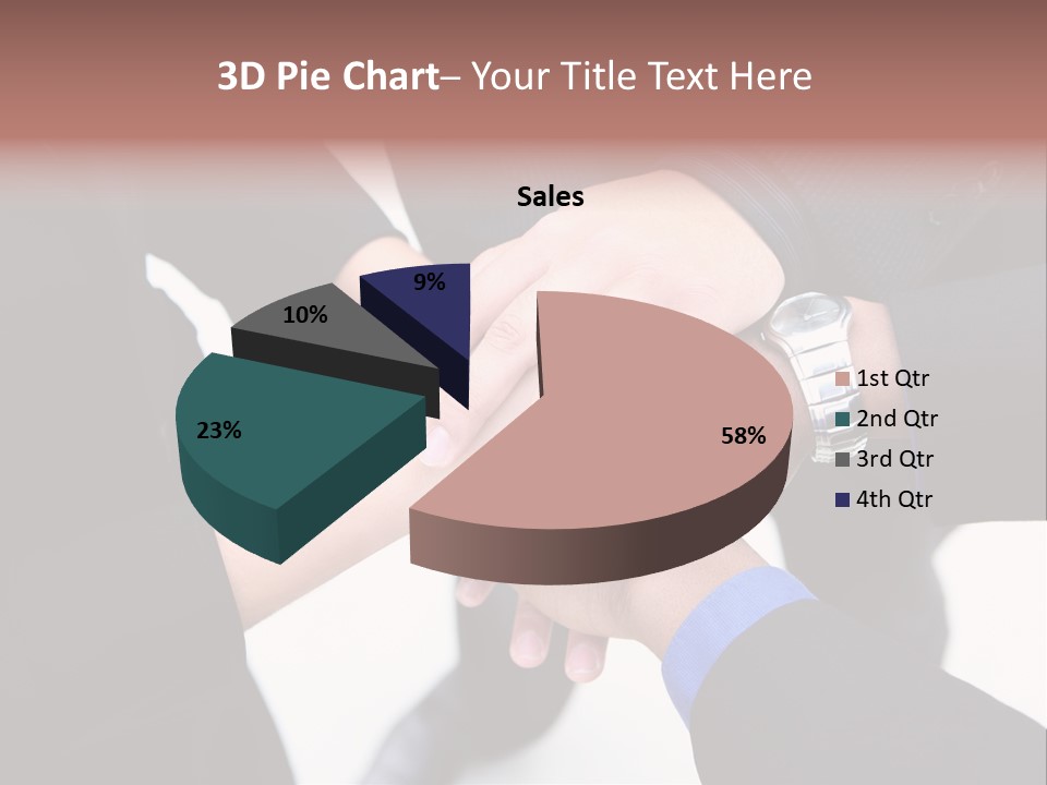 A Diverse Group Of Workers With Their Hands Together In Form Of Teamwork PowerPoint Template