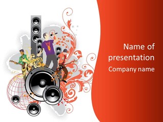 Illustration With Rock Band Stock Vector Illustration: PowerPoint Template