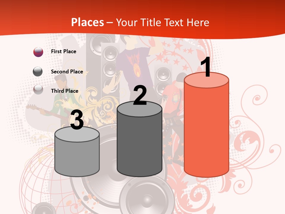 Illustration With Rock Band Stock Vector Illustration: PowerPoint Template