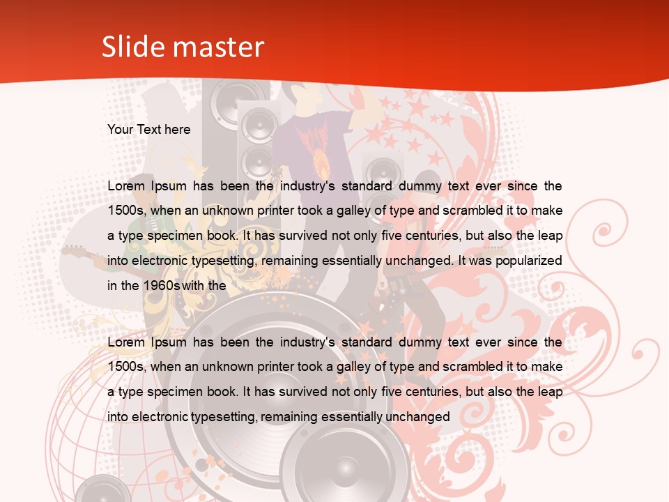 Illustration With Rock Band Stock Vector Illustration: PowerPoint Template