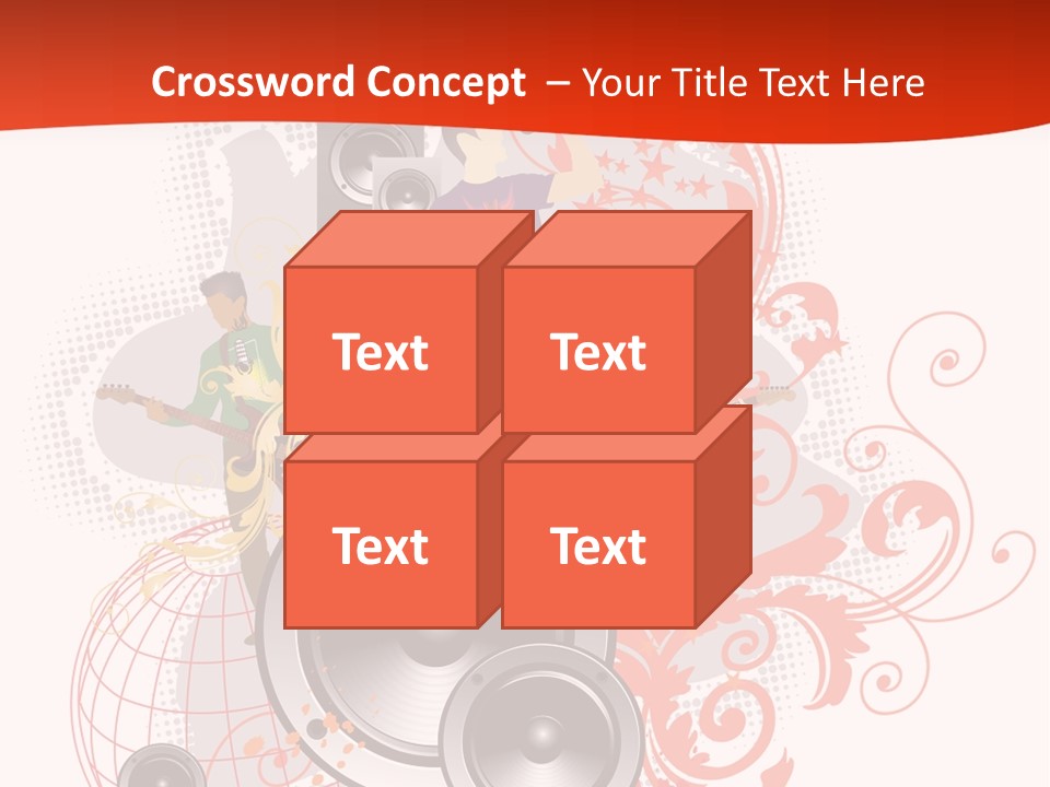 Illustration With Rock Band Stock Vector Illustration: PowerPoint Template