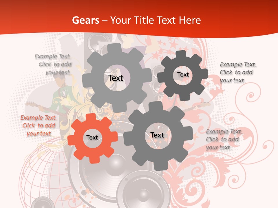 Illustration With Rock Band Stock Vector Illustration: PowerPoint Template